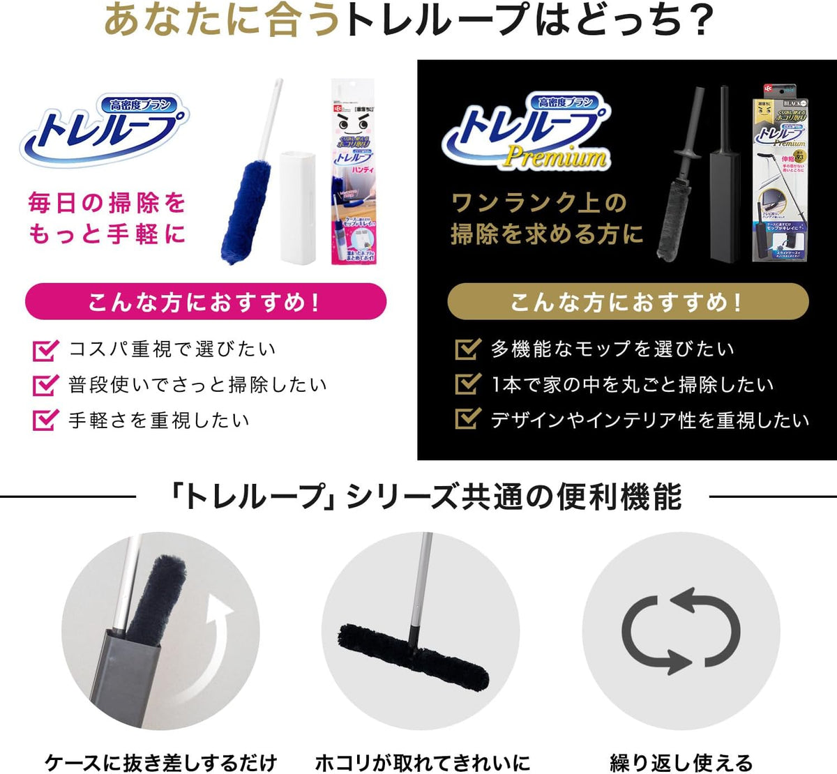 激落君 高密度刷毛 Treloupe Premium 地板・樓梯用