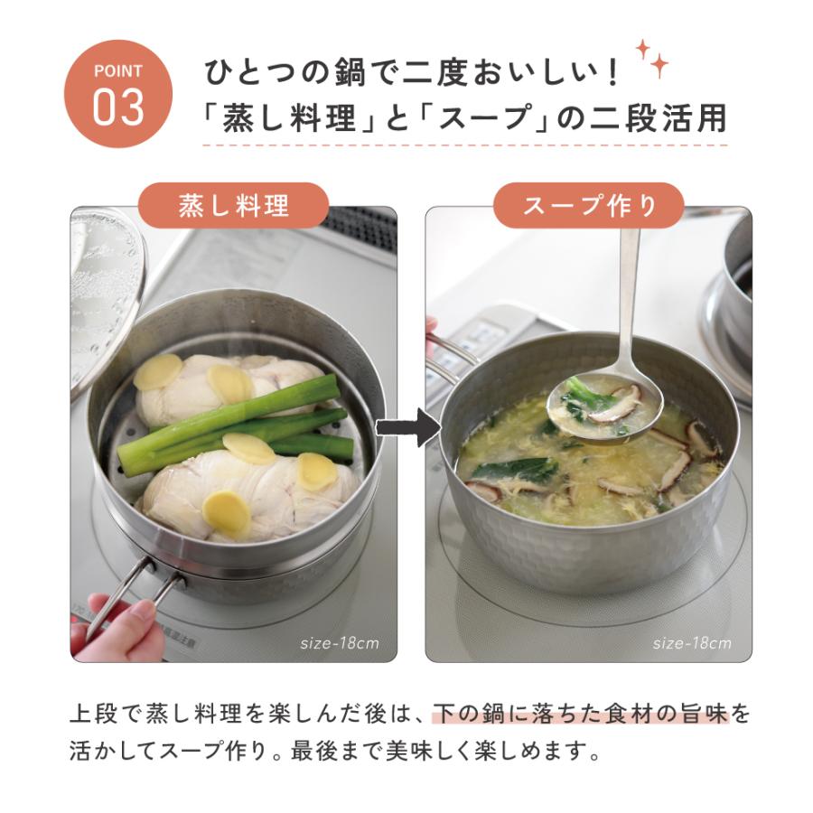 <8/17 New Product Release> Arnest Tsubame-Sanjo Stainless Steel Steamer + Yukihira Pot + Glass Lid 3-Piece Set, IH Compatible